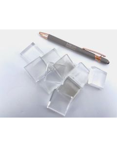 Acrylic bases, completely polished, 2" x 2" x 0.4", 10 pieces (BV2). 
