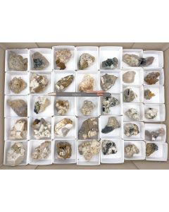 Aegirine xls, Feldspar xls, Smoky Quartz xls; Mt. Malosa, Zomba, Malawi; 1 flat; unique piece (390)