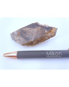 Aegirine xls, Epididymite xls, in smoky quartz (clear); Mt. Malosa, Zomba, Malawi; NS; single piece