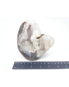 Chalcedony black, white, light blue; druzy, polished; Indonesia; single piece 1.15 kg
