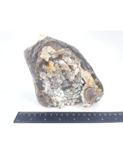 Chalcedony brown, white, light blue; druzy, polished; Indonesia; single piece 1.8 kg