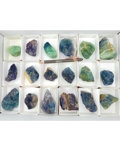 Fluorite; rainbow fluorite; Uis, Namibia; 1 flat; Unique

