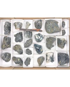 Pyrite xls, Arfvedsonite xln; Sulitjelma, Norway; 1 flat; Unique

