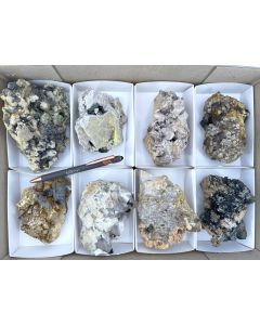 Rauchquarz xx, Aegirin xx, Feldspat xx; auf Matrix; Mt. Malosa, Zomba, Malawi; 1 Steige, Unikat (419)