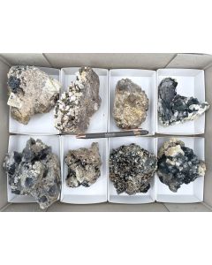 Zirkon xx, Monazit xx, Aegirin xx, Feldspat xx, Rauchquarz xx; Mt. Malosa, Zomba, Malawi; 1 Steige, Unikat (459)