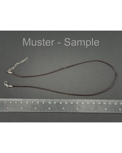 Lederband braun (Halskette); 1,5 mm; mit Karabinerverschluss; 100 Stück