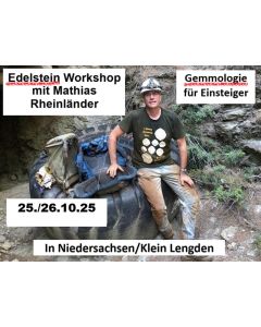 Edelstein Workshop mit Mathias Rheinländer; Gemmologie für Einsteiger; Wochenendkurs; am 25.–26.10.2025; Niedersachsen, Klein Lengden, Deutschland