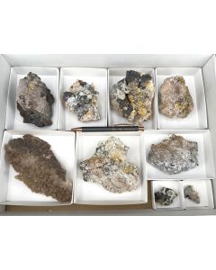 Wulfenit, Plattnerit xx etc.; Silver Bill Mine, Gleeson, AZ, USA; 1 Steige; Unikat (41)