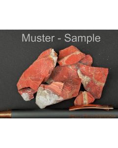 Jaspis; mit Quarz-Adern, rot, Südafrika; 100 g