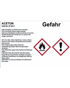 Aceton 1 l - Verkauf nur gegen Nachweis an Wiederverkäufer, berufsmäßige Verwender oder öffentliche Forschungs-, Untersuchungs- oder Lehranstalten!