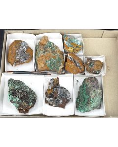 Rosasit xx; Mapimi, Mexico; 1 Partie mit 8 Stück, Unikat 