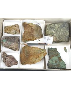 Orthoserpierite, etc.; Kyffhäuser District, Thuringia, Germany; 1 flat; unique 