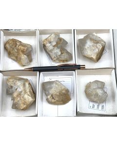 Bergkristall; Striegau, Polen; 1 Partie mit 6 Stück; Unikat 