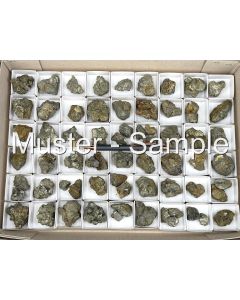 Pyrite crystals; smaller pieces; Java (Central Java), Indonesia; 1 flat
