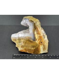 Fossilized wood (petrified) with Quartz xls; Java, Indonesia; Cab; 1.52 kg; unique piece
