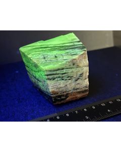 Fossilized (petrified) wood with Chalcedony; green; Indonesia; unique piece
