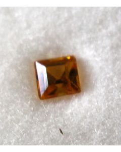 Glass doublet rectangular, yellow, 4 mm