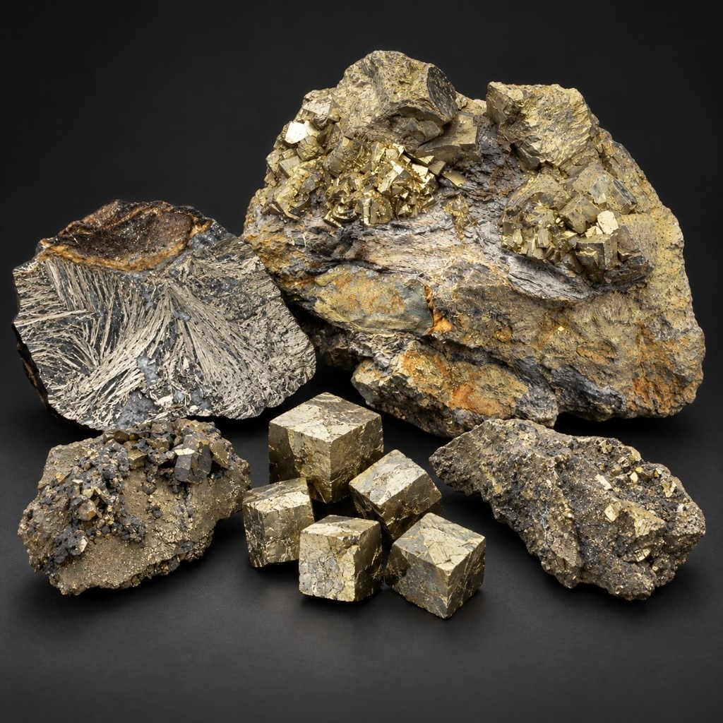 Pyrit-Stufen und Pyrit-W&uuml;rfel