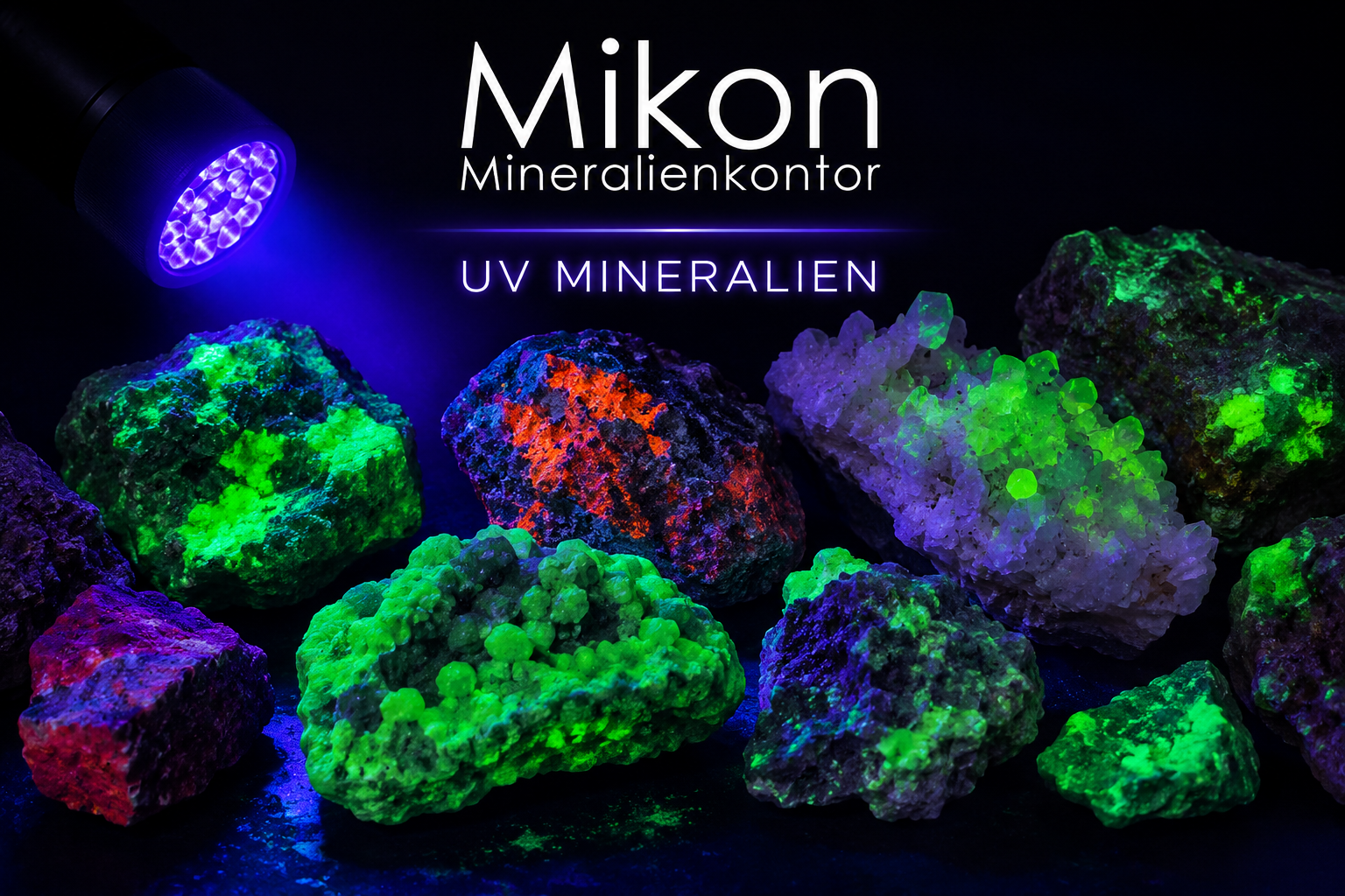 UV-Mineralien unter UV-Licht