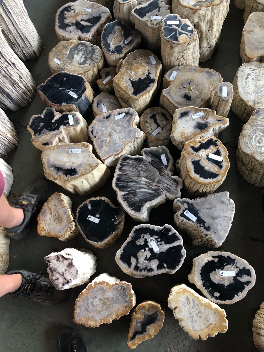 Indonesien: Fossiles Holz, samt Verarbeitung