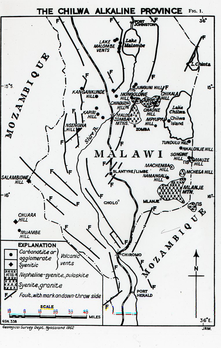 Malawi: Geologische Karten von Malawi