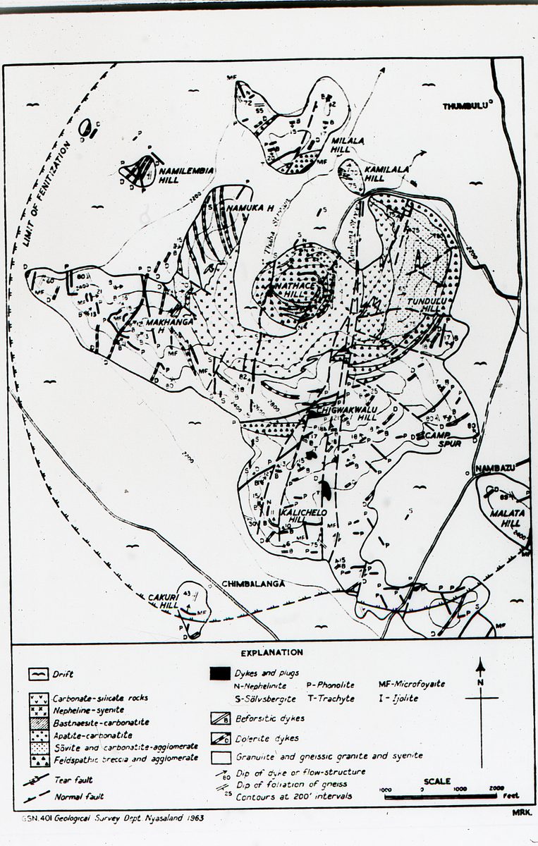 Malawi: Geologische Karten von Malawi