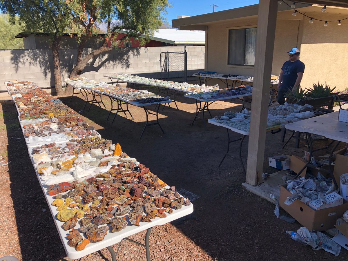 Mexiko: Aufbereiten der Funde nach der Tour in unserem Haus in Tucson. Von hier geht dann alles gleich an de